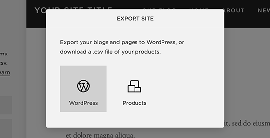 Далее, нажмите на логотип WordPress, чтобы продолжить