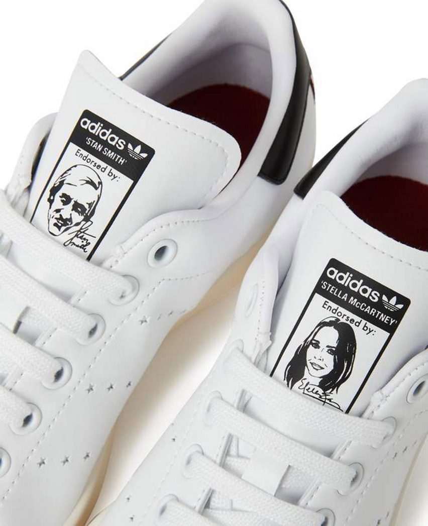 Портрет Маккартни украшает язык левой туфли, а на правом - изображение Стэна Смита - звезды тенниса США, названной в честь туфли