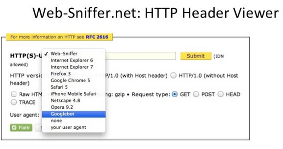 Web-Sniffer - мониторинг заголовка HTTP